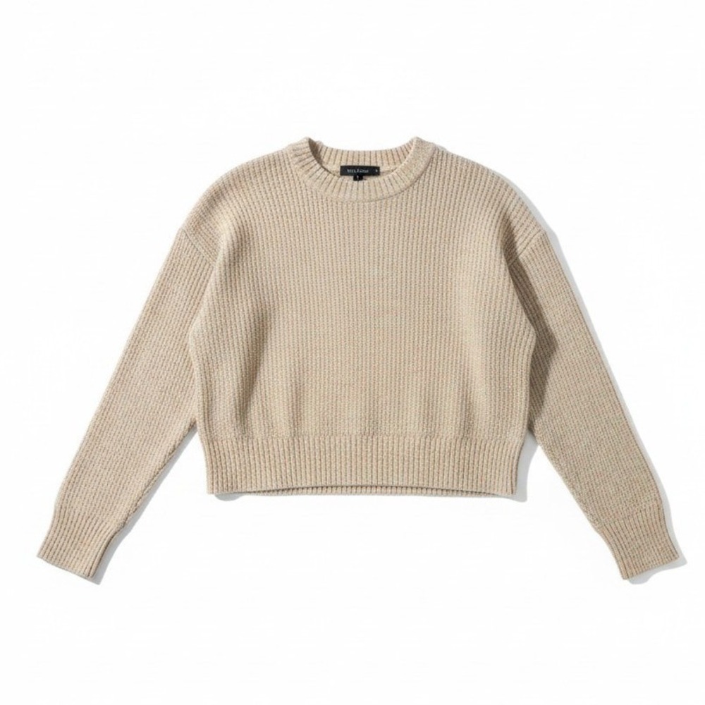 H&M‎ Divided Multi Color Marled Ribbed Cropped Crewneck, Women's XS Sweater